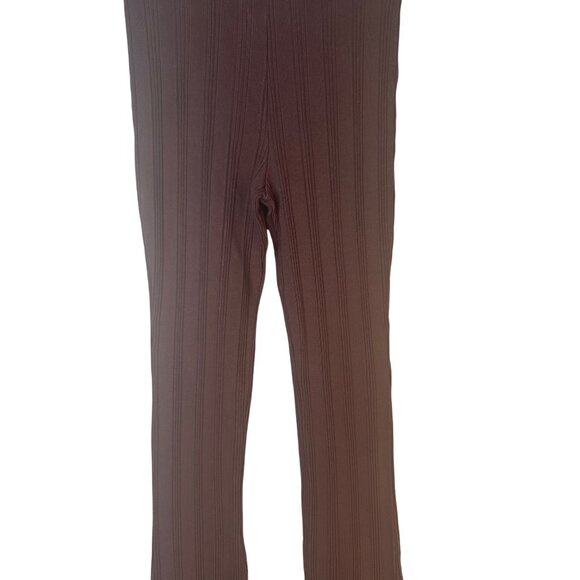 2/$30 ZARA Medium Womens Brown Ribbed Flare Pants - Picture 8 of 13